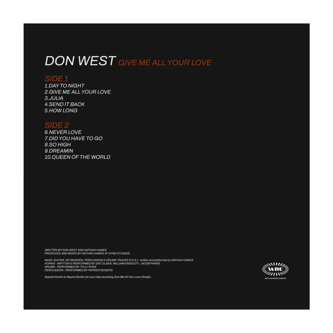 DON WEST - GIVE ME ALL YOUR LOVE (Album) [Presale]